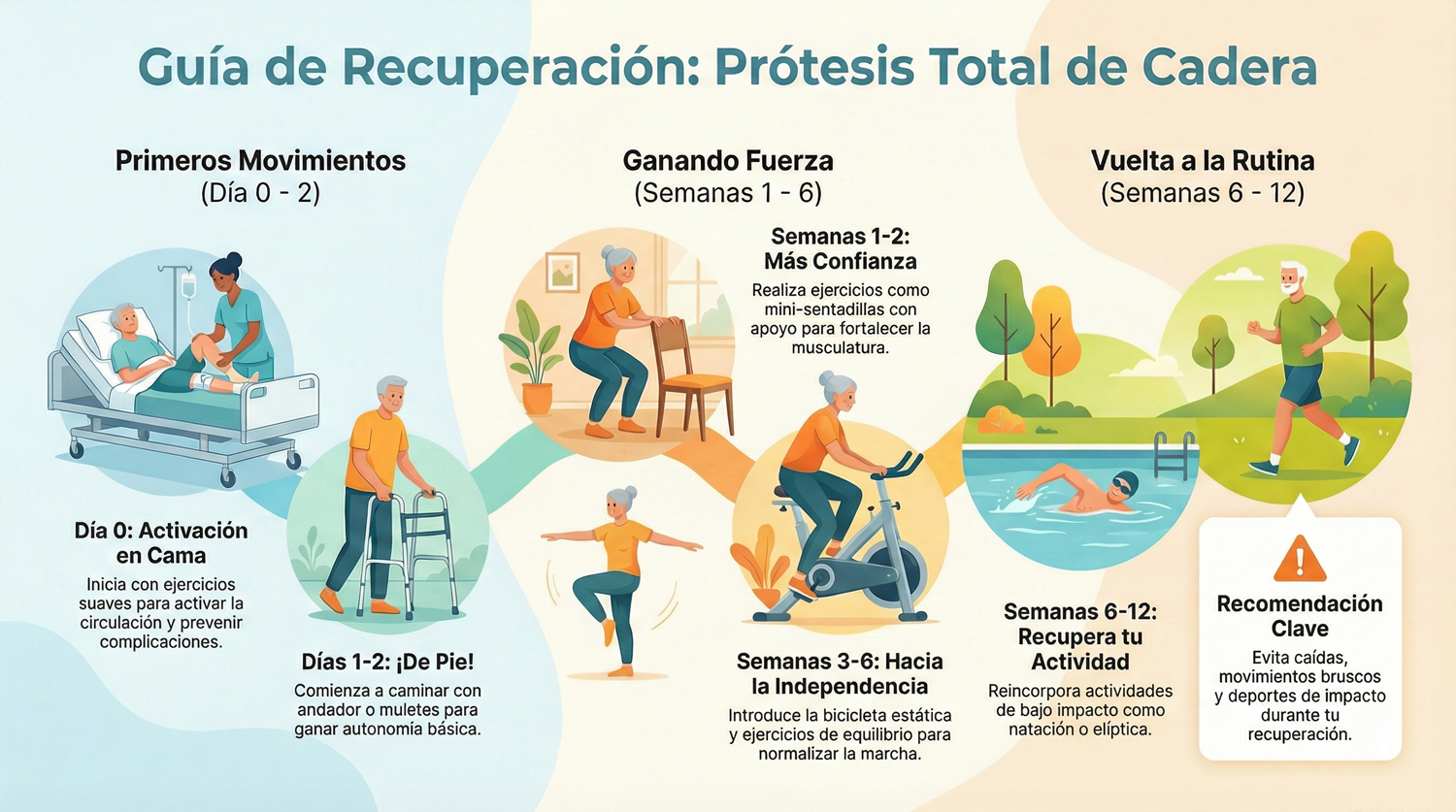 Doctor Luis Clavel | Infografía: Recuperación Protesis Total de Cadera