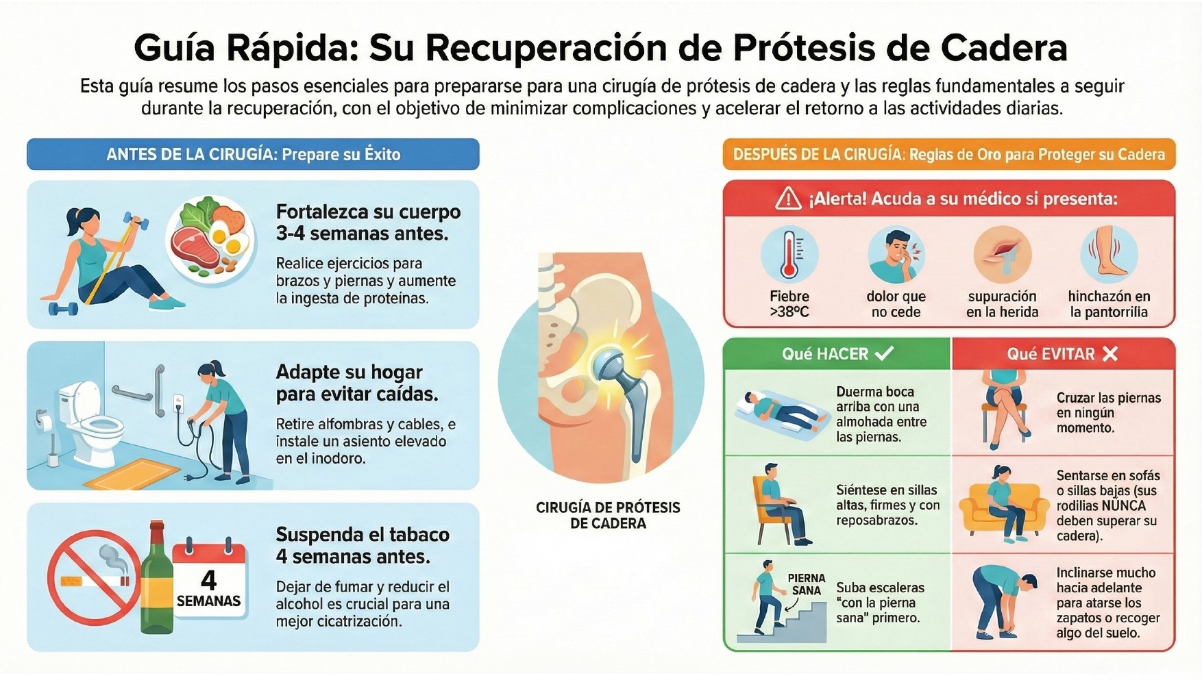 Doctor Luis Clavel | Infografía: Protocolo de Protesis Total de Cadera