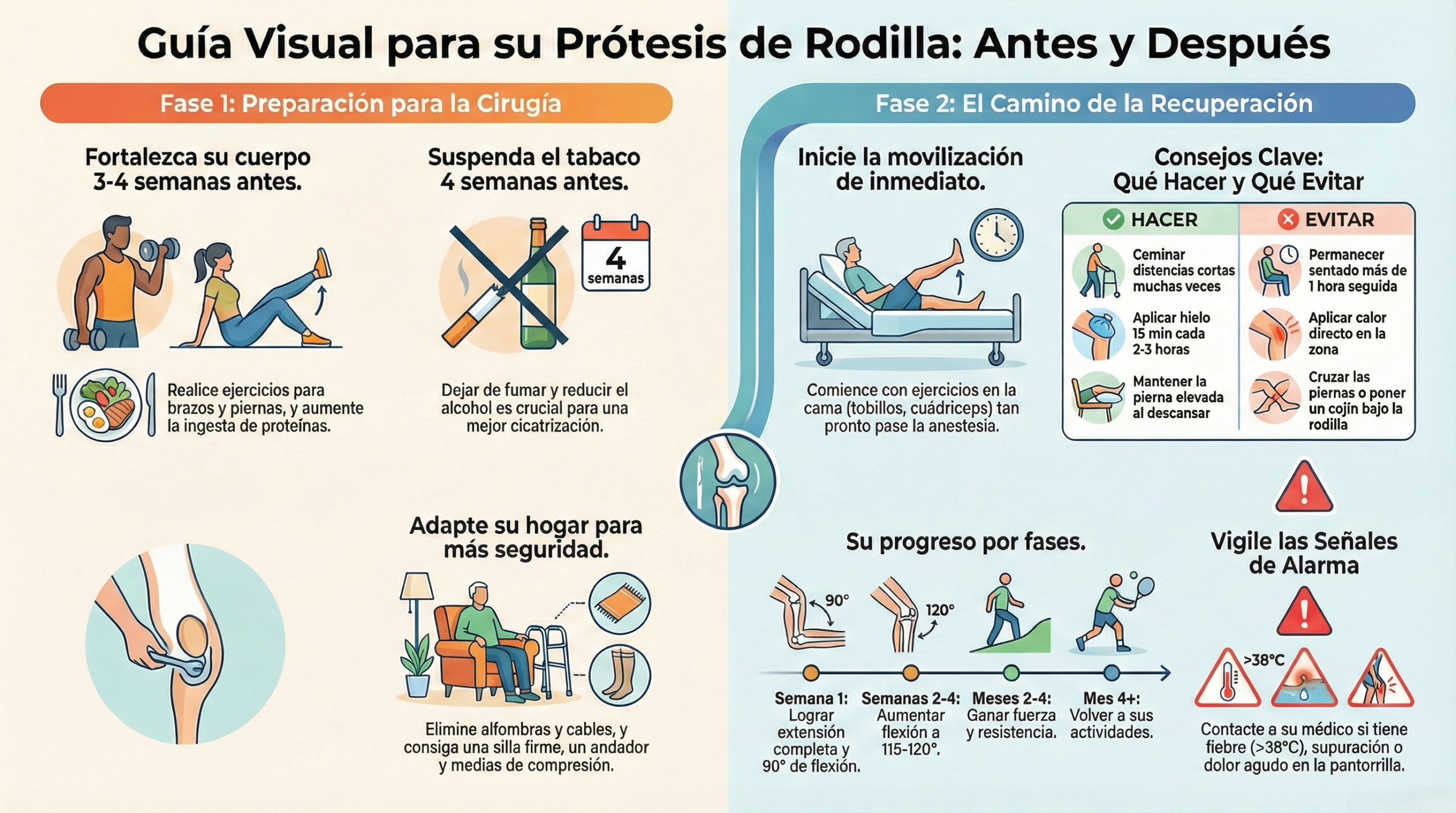Doctor Luis Clavel | Infografía: Protocolo de Protesis Total de Rodilla